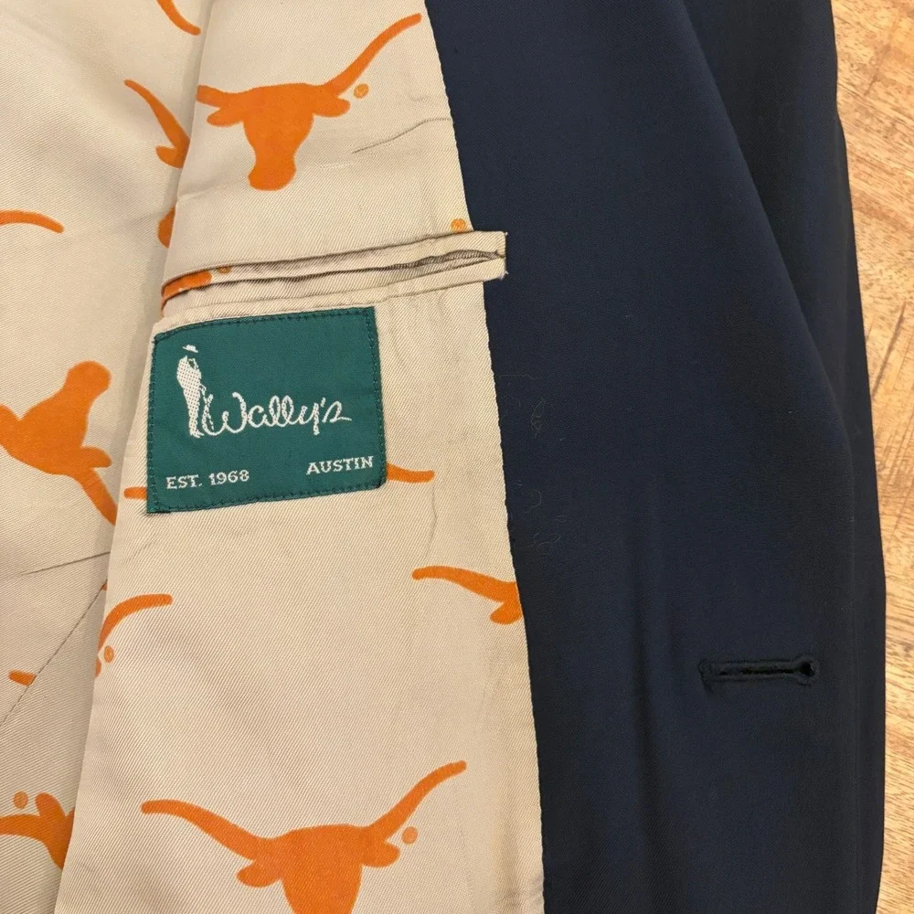 Wallys Austin UT University Texas Longhorns Blazer Limited Edition Mens 43L Navy